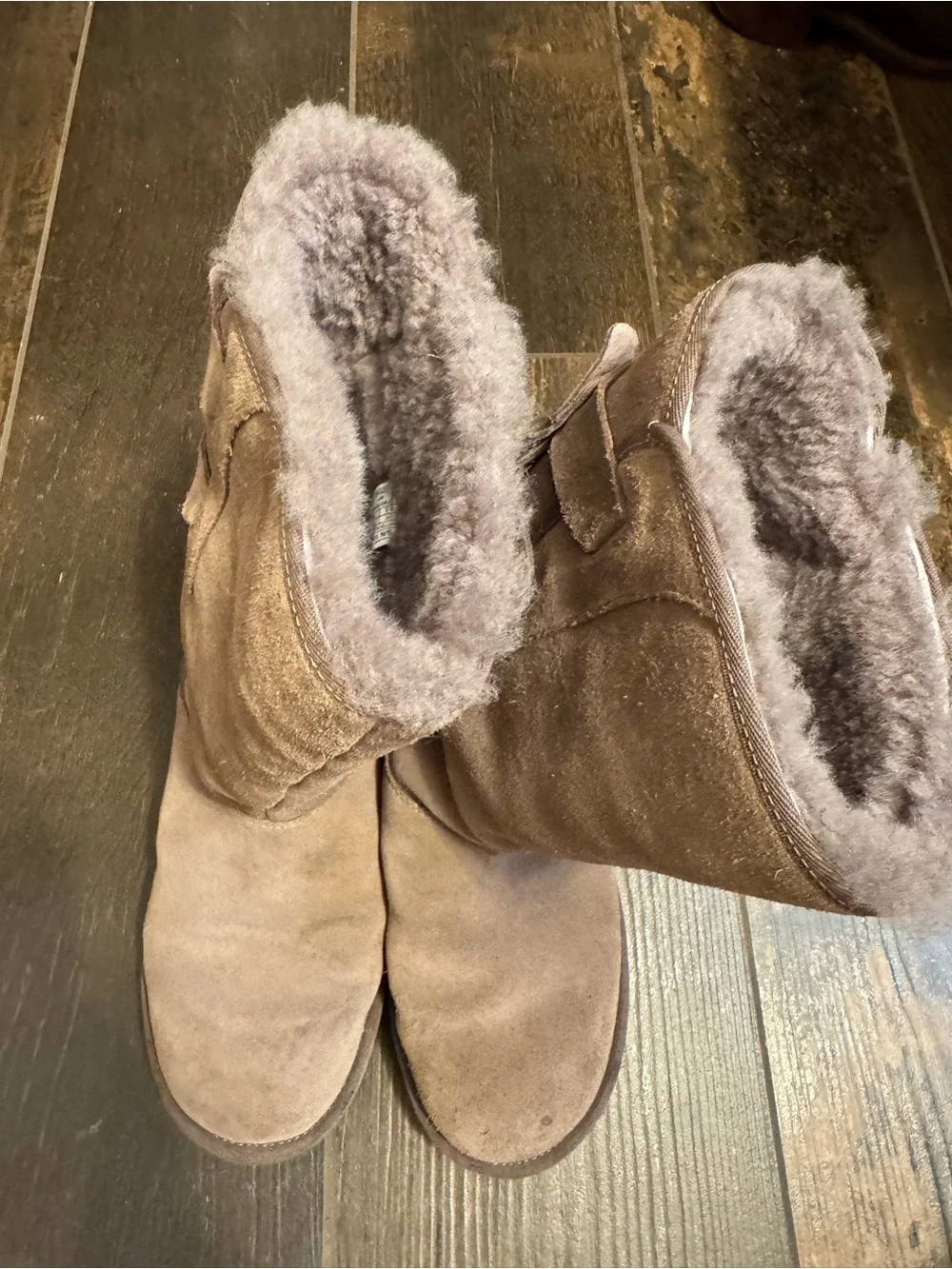 UGG Chestnut Suede Shearling-Lined Winter Boots